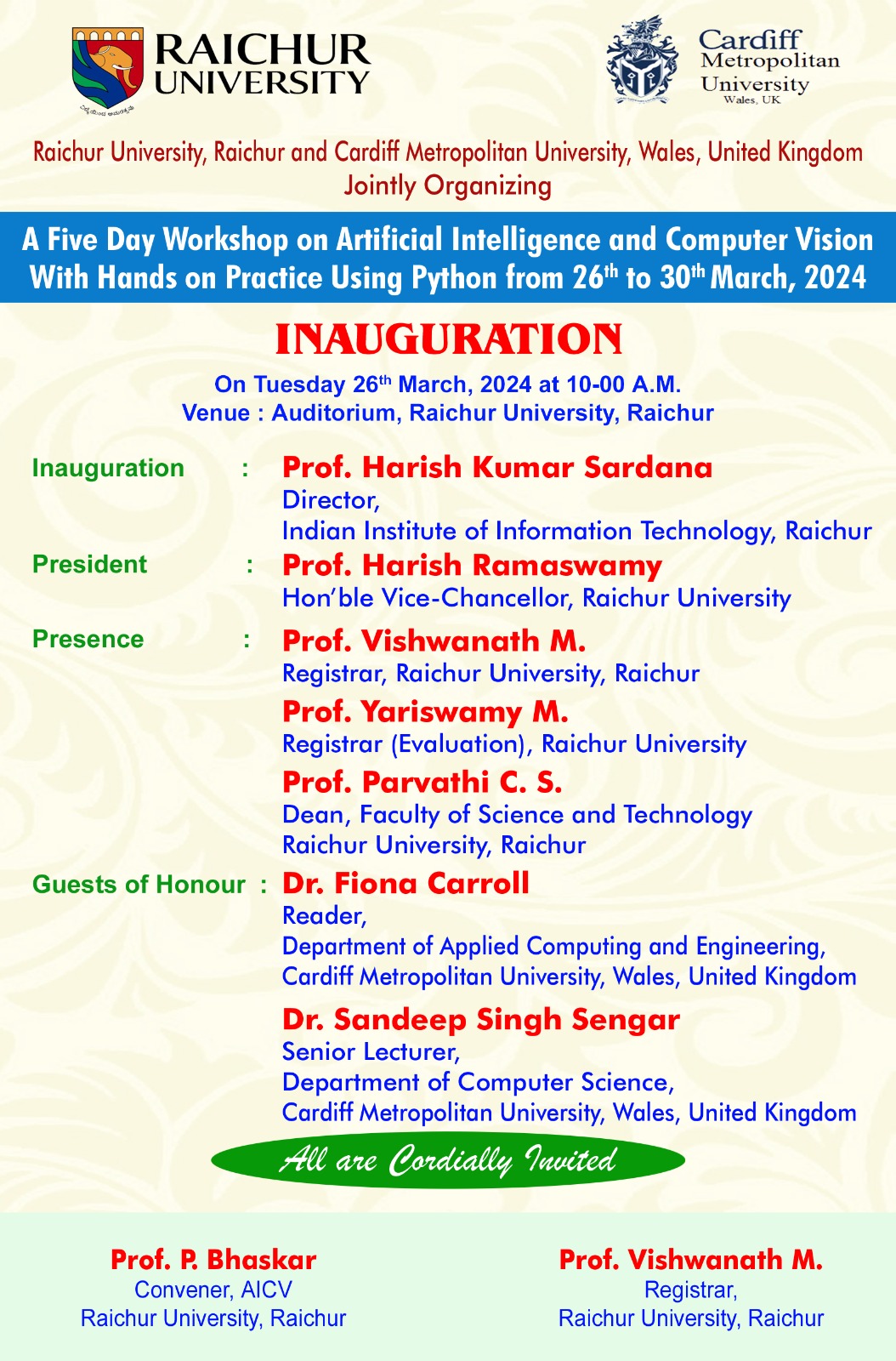 A five-Day Workshop on Artificial Intelligence and Computer Vision ...